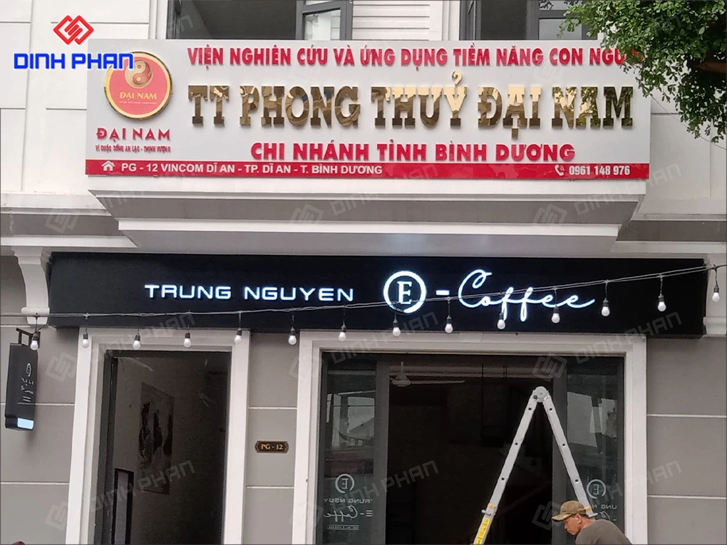 Làm bảng hiệu BMT chuyên nghiệp, uy tín, giá tốt Mẫu bảng hiệu Alu chữ nổi Inox