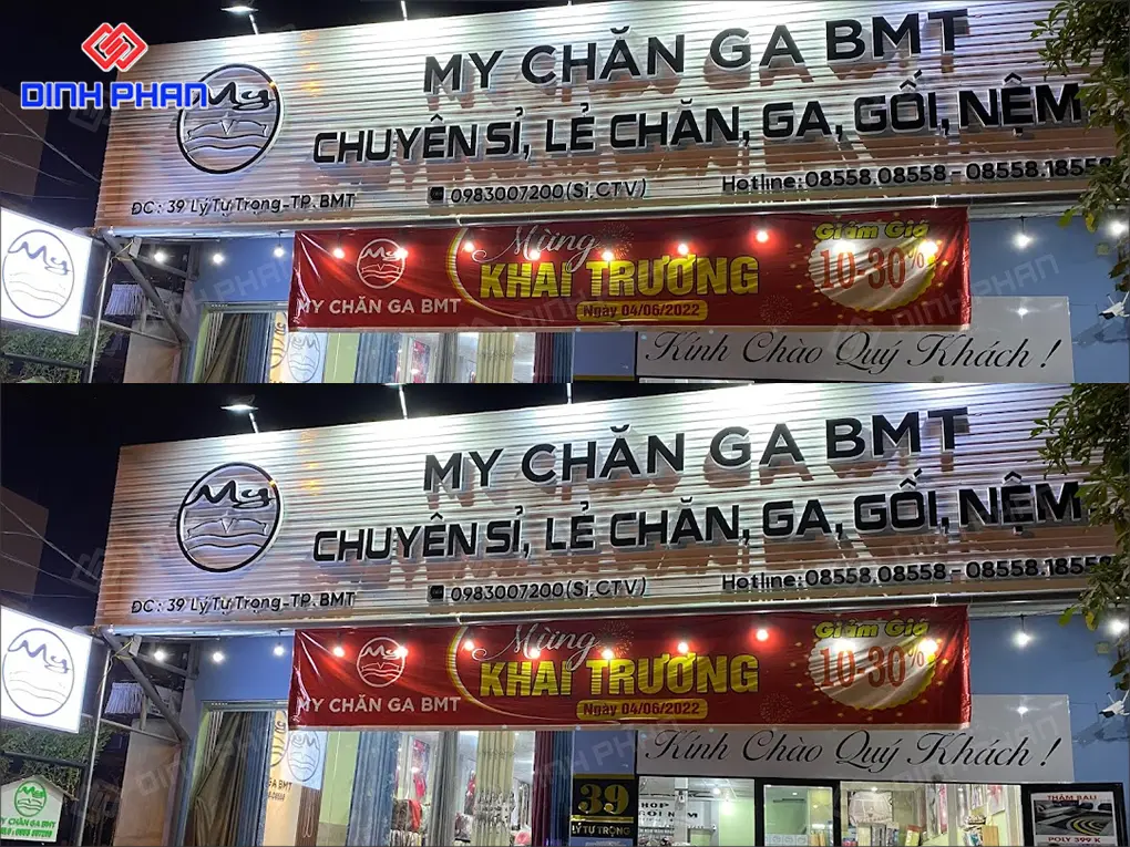 Bảng giá làm bảng hiệu BMT mới nhất giá làm bảng hiệu BMT
