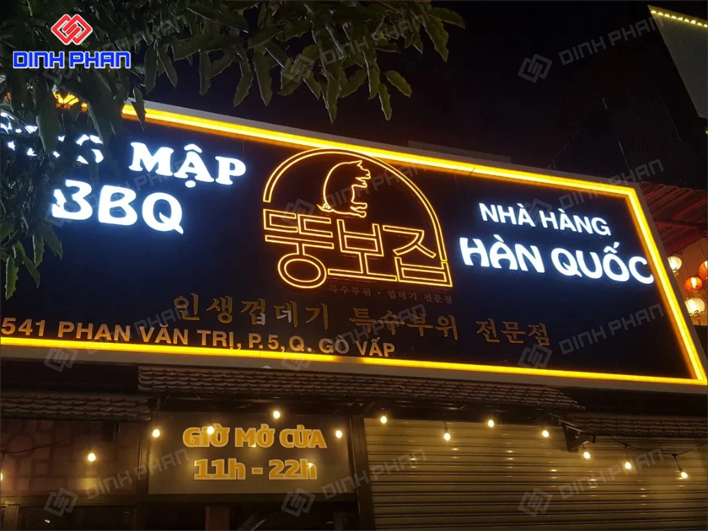 Làm bảng hiệu đèn led BMT giá tốt