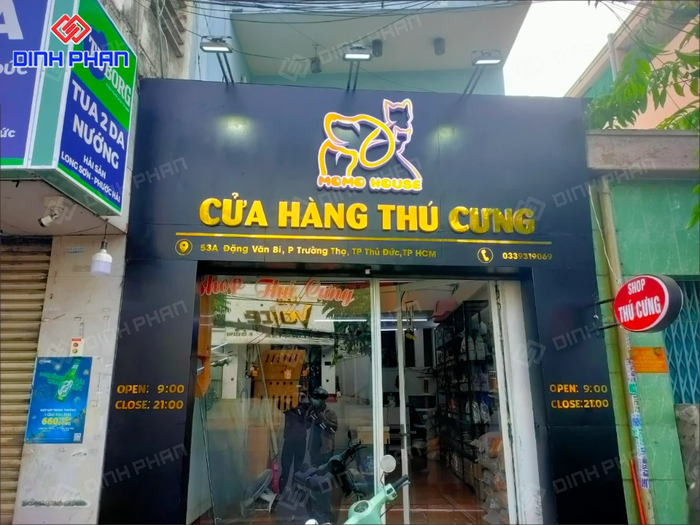 Làm bảng hiệu pet shop BMT giá rẻ, trọn gói Bảng hiệu pet shop bmt