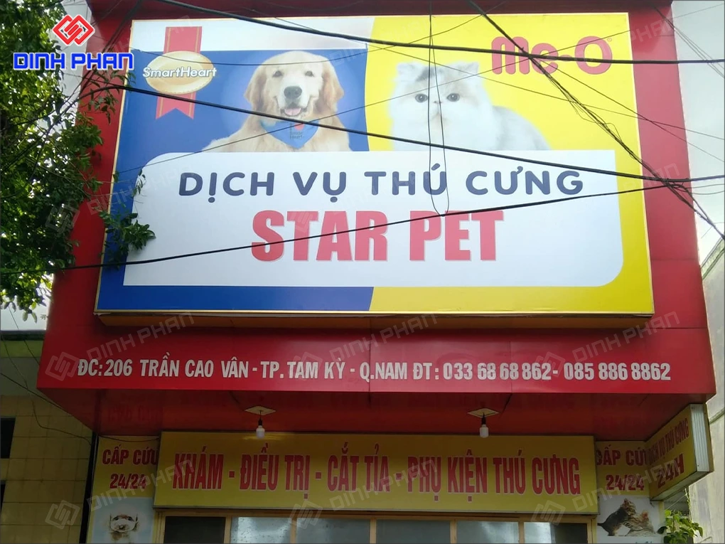 Làm bảng hiệu pet shop BMT giá rẻ, trọn gói Làm bảng hiệu hộp đèn cho pet shop bmt