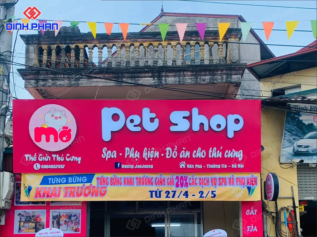 Làm bảng hiệu pet shop BMT giá rẻ, trọn gói Mẫu bảng hiệu pet shop nhỏ đẹp ở bmt