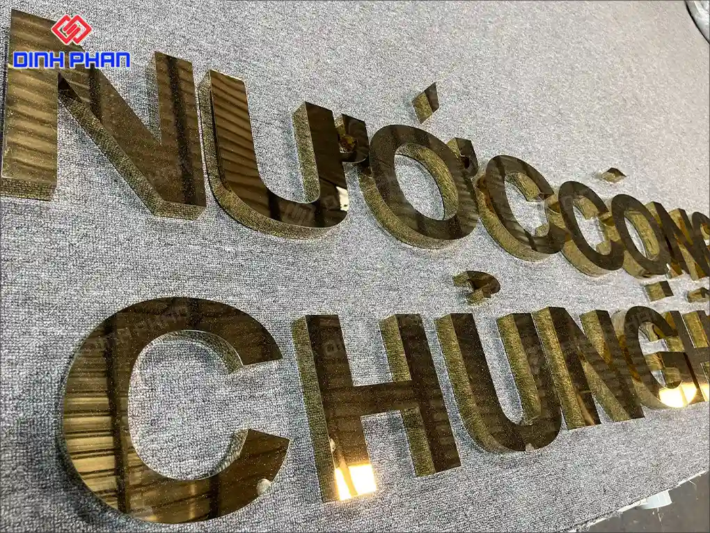 Làm chữ inox vàng gương tại Buôn Ma Thuột giá rẻ Làm chữ inox vàng gương tại buôn ma thuột