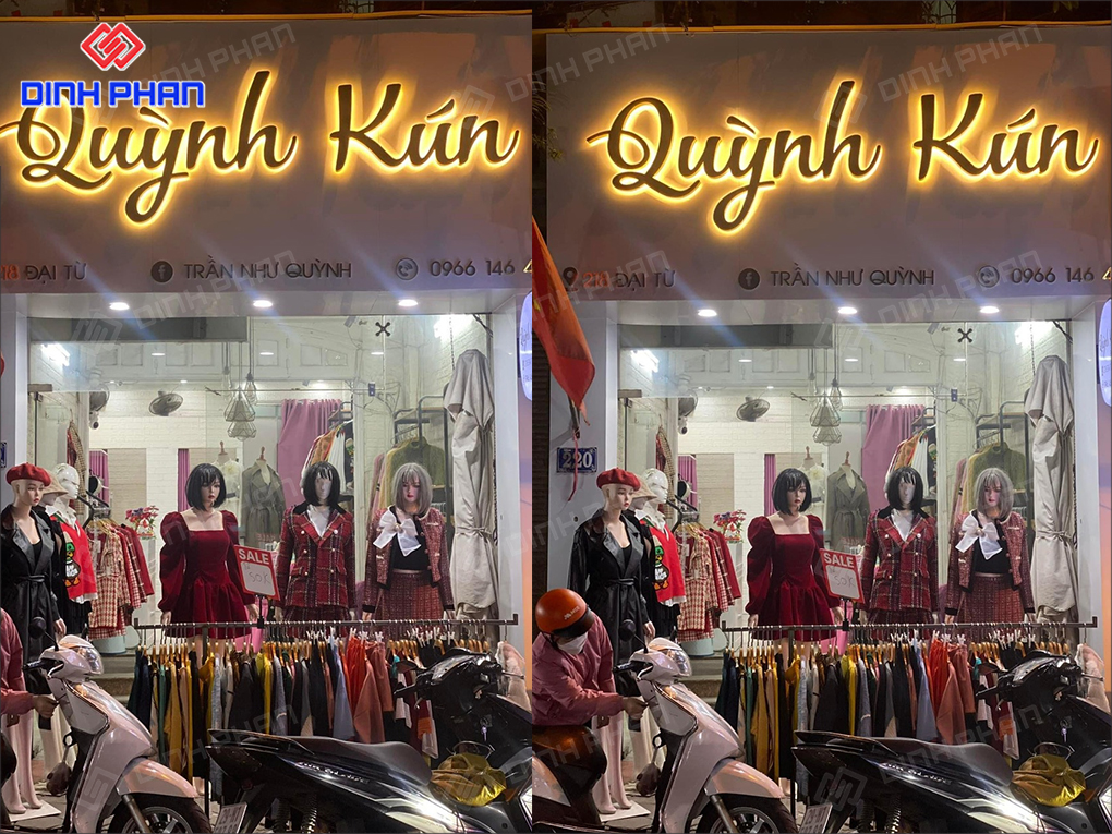 Thiết kế bảng hiệu shop thời trang nhỏ bmt