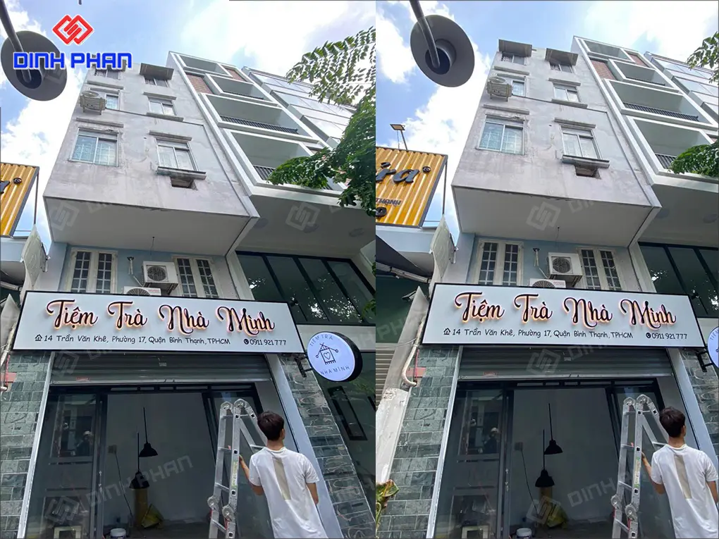 Làm bảng hiệu trà sữa BMT giá rẻ, chất lượng Bảng hiệu trà sữa ăn vặt bmt