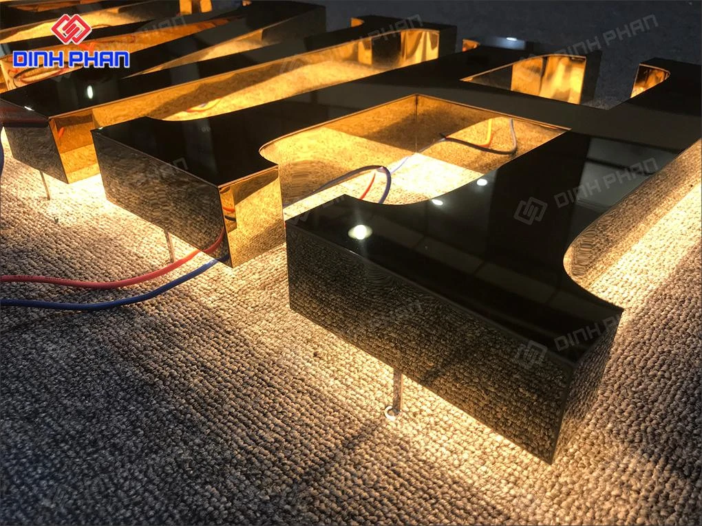 Gia công chữ inox vàng gương BMT giá rẻ, theo yêu cầu Chữ inox vàng gương bmt