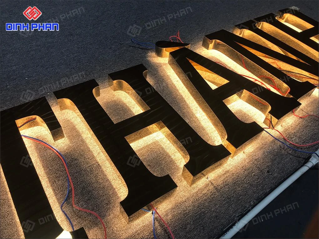 Gia công chữ inox vàng gương BMT giá rẻ, theo yêu cầu Chữ inox vàng gương bmt