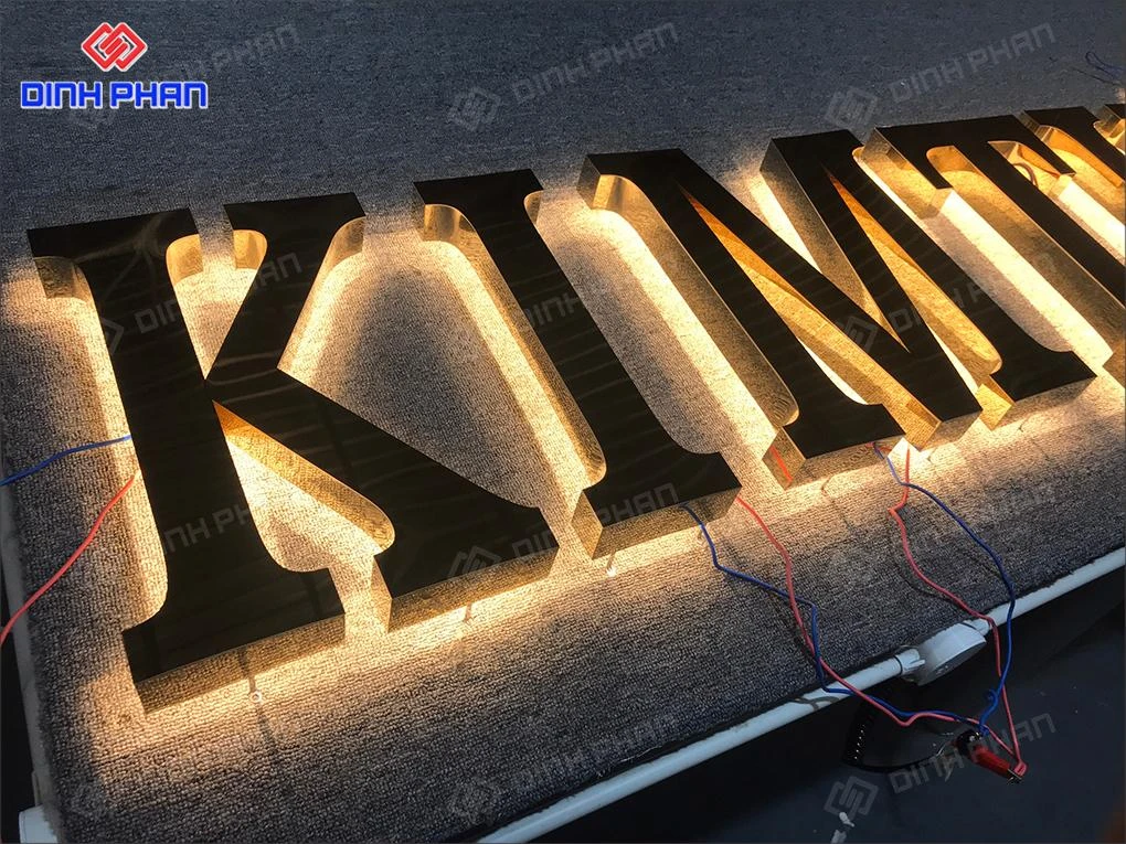 Gia công chữ inox vàng gương BMT giá rẻ, theo yêu cầu Chữ inox vàng gương bmt