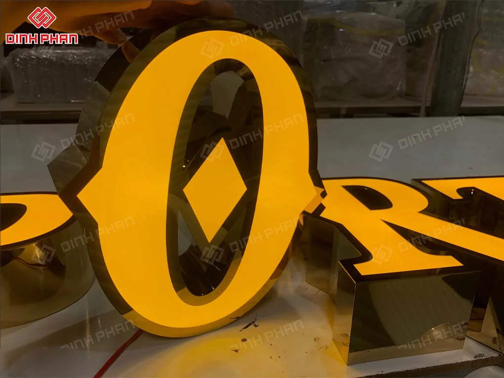 Gia công chữ inox vàng gương BMT giá rẻ, theo yêu cầu Chữ inox vàng gương bmt