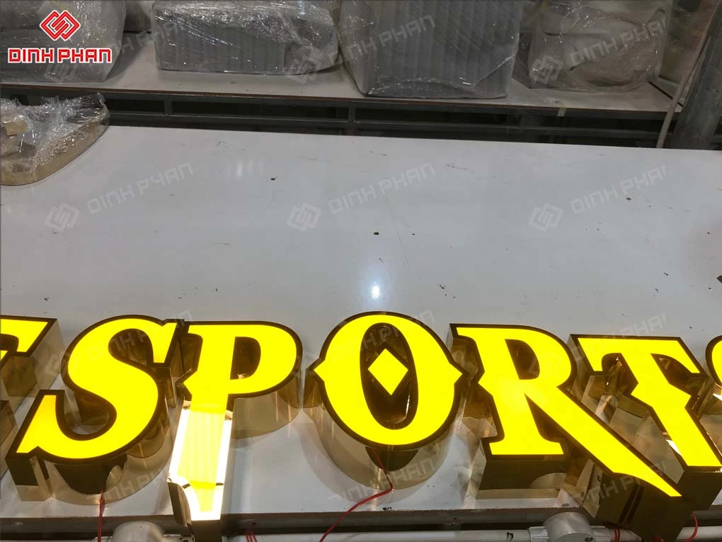 Gia công chữ inox vàng gương BMT giá rẻ, theo yêu cầu Chữ inox vàng gương bmt