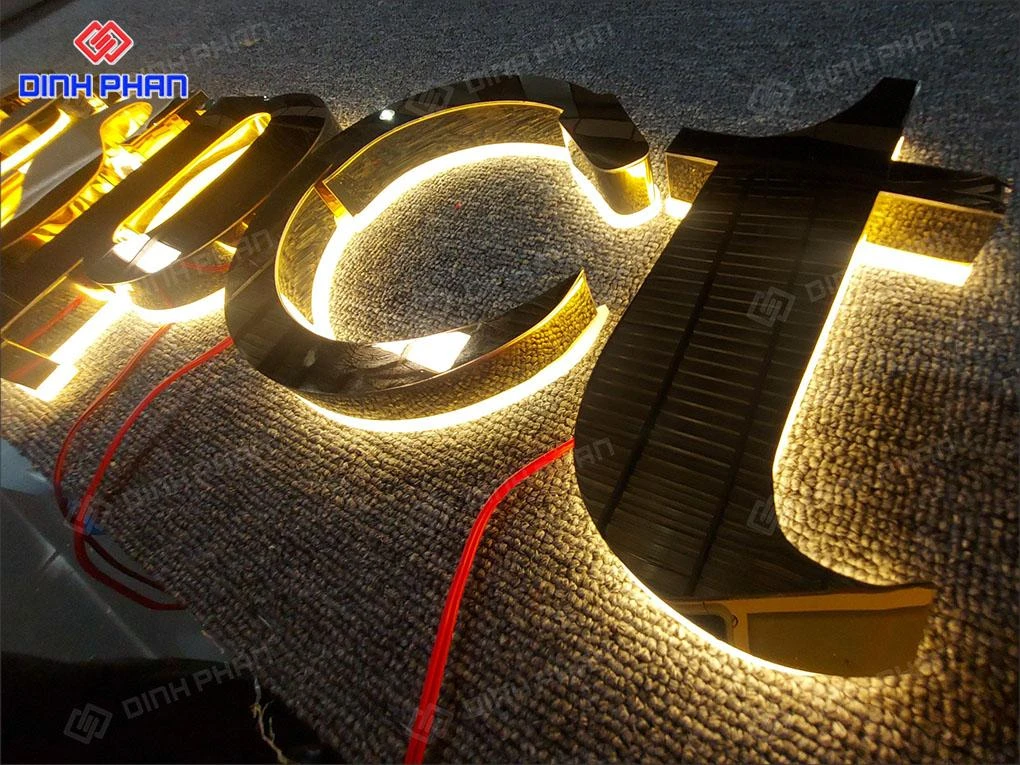 Gia công chữ inox vàng gương BMT giá rẻ, theo yêu cầu Mẫu chữ inox vàng gương đẹp cho spa bmt