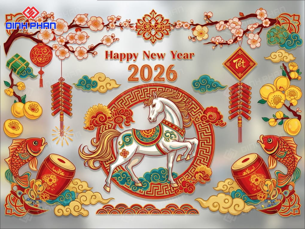 Decal tết dán kính daklak