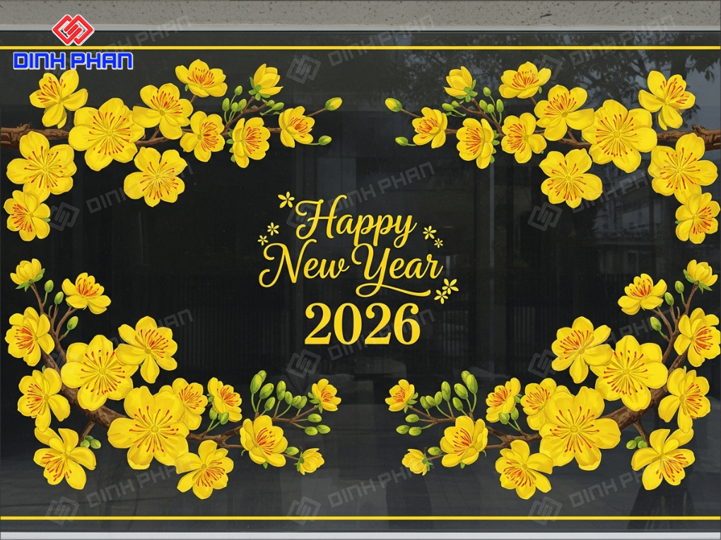 Decal tết dán kính daklak