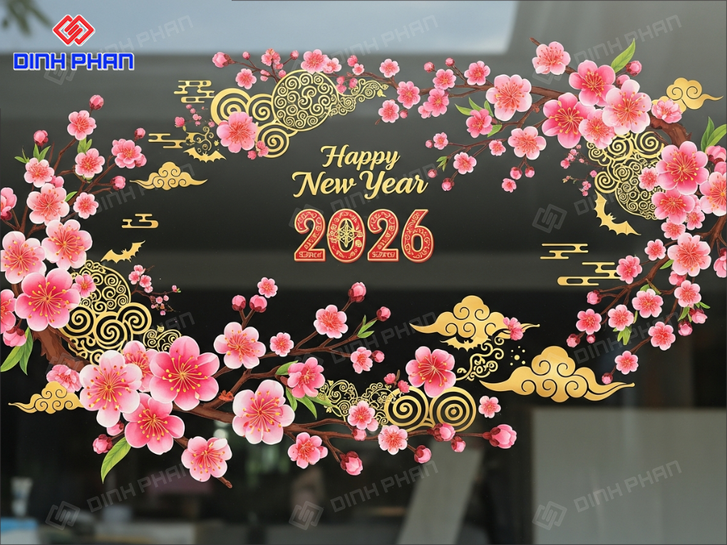 Decal tết dán kính daklak