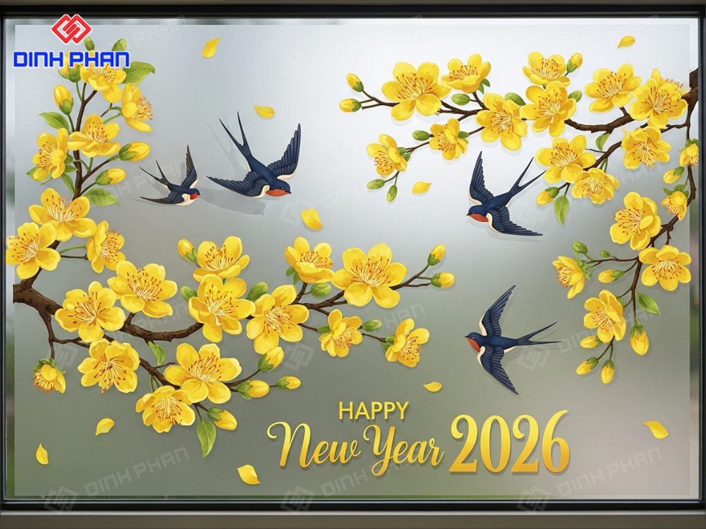 Decal tết dán kính daklak