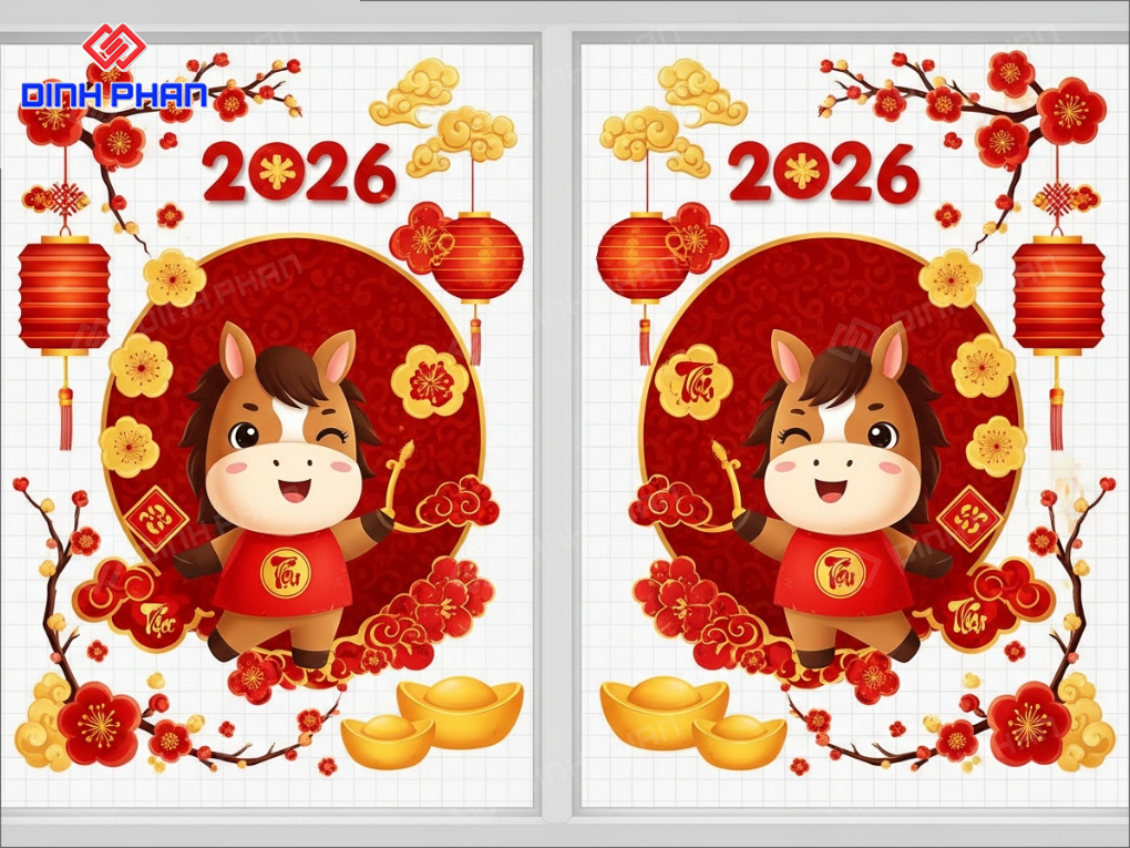 Decal tết dán kính daklak