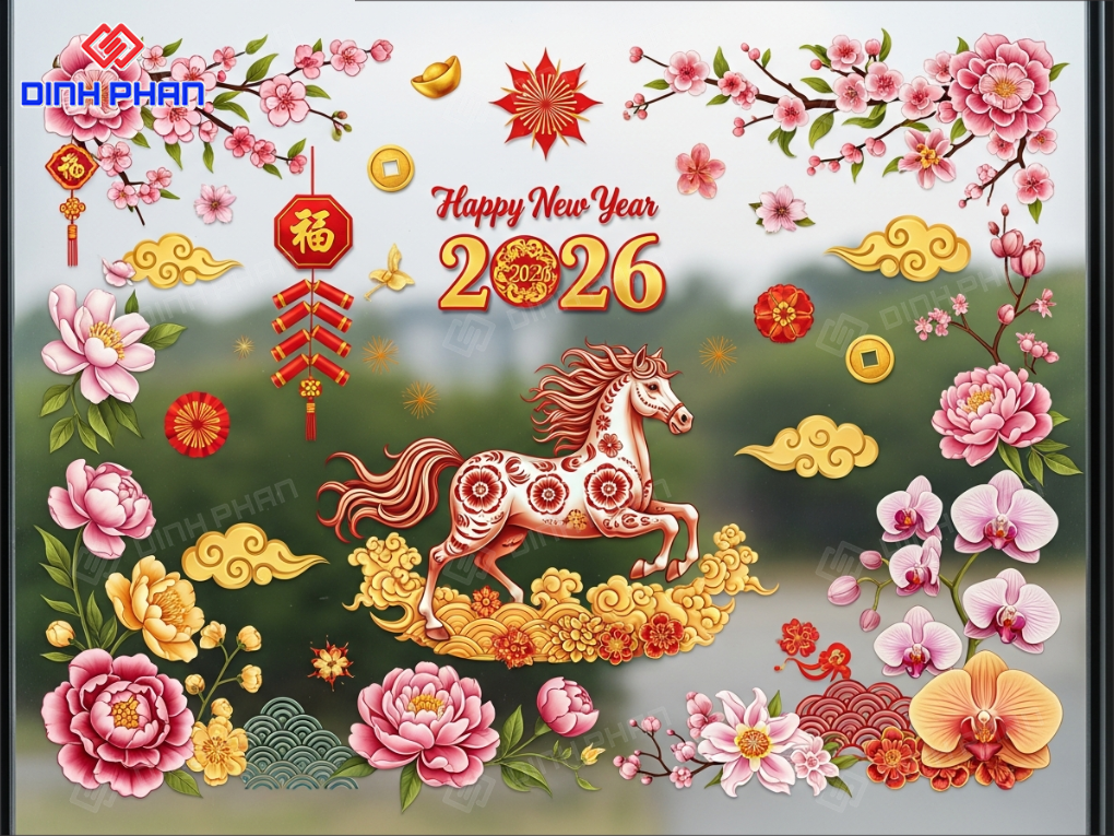 Decal tết dán kính daklak