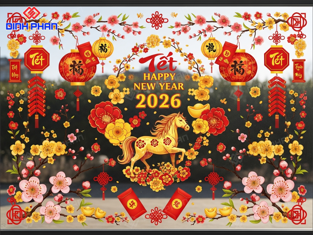 Decal tết dán kính daklak