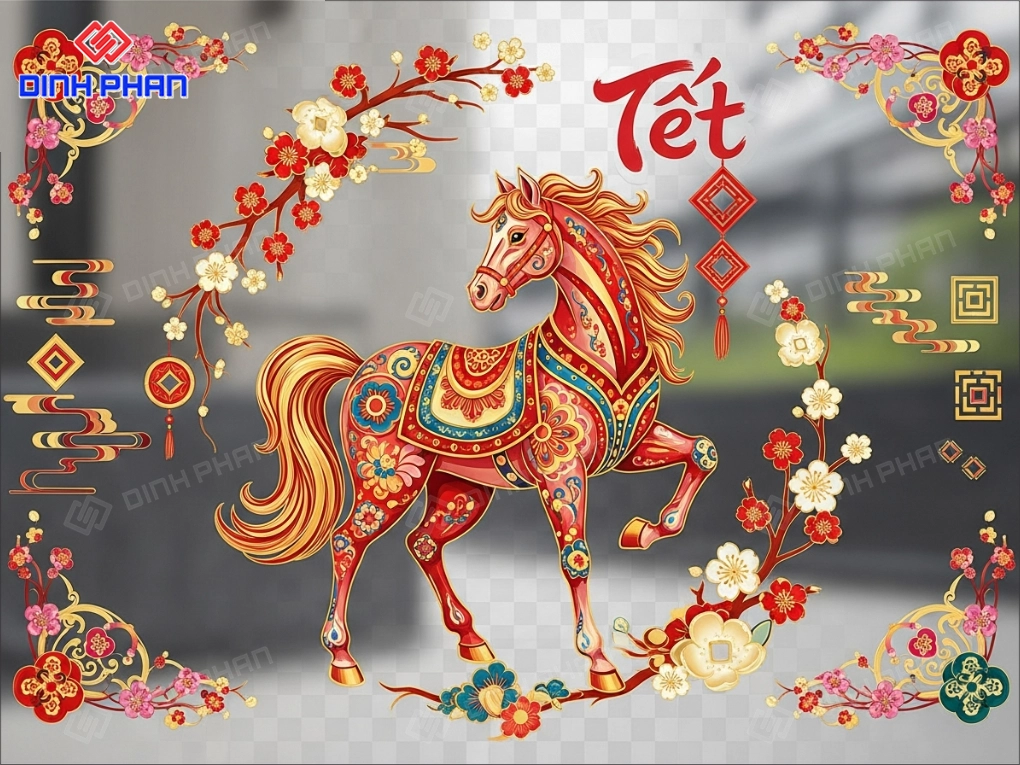 Decal tết dán kính bmt