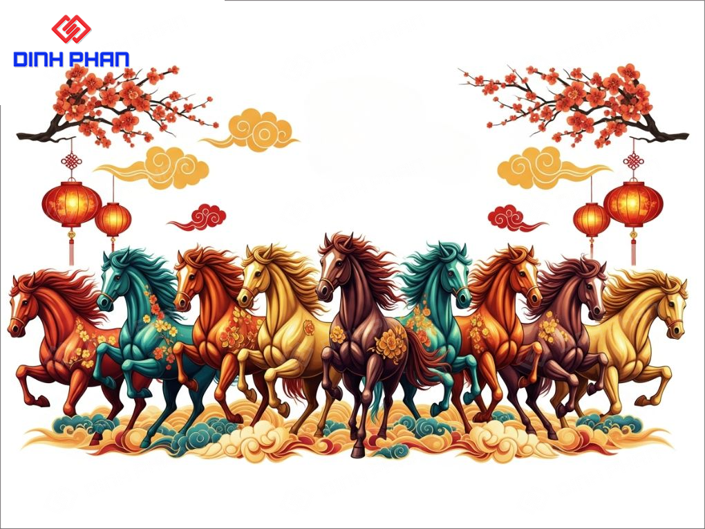 Decal tết dán tường bmt