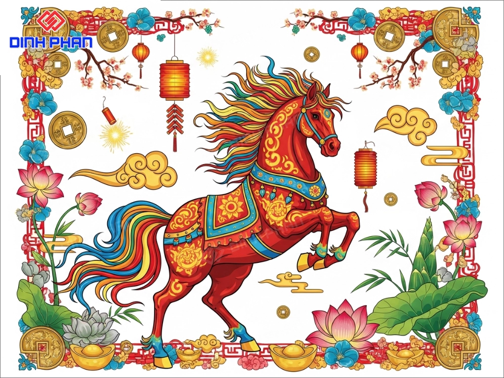 Decal tết dán tường bmt