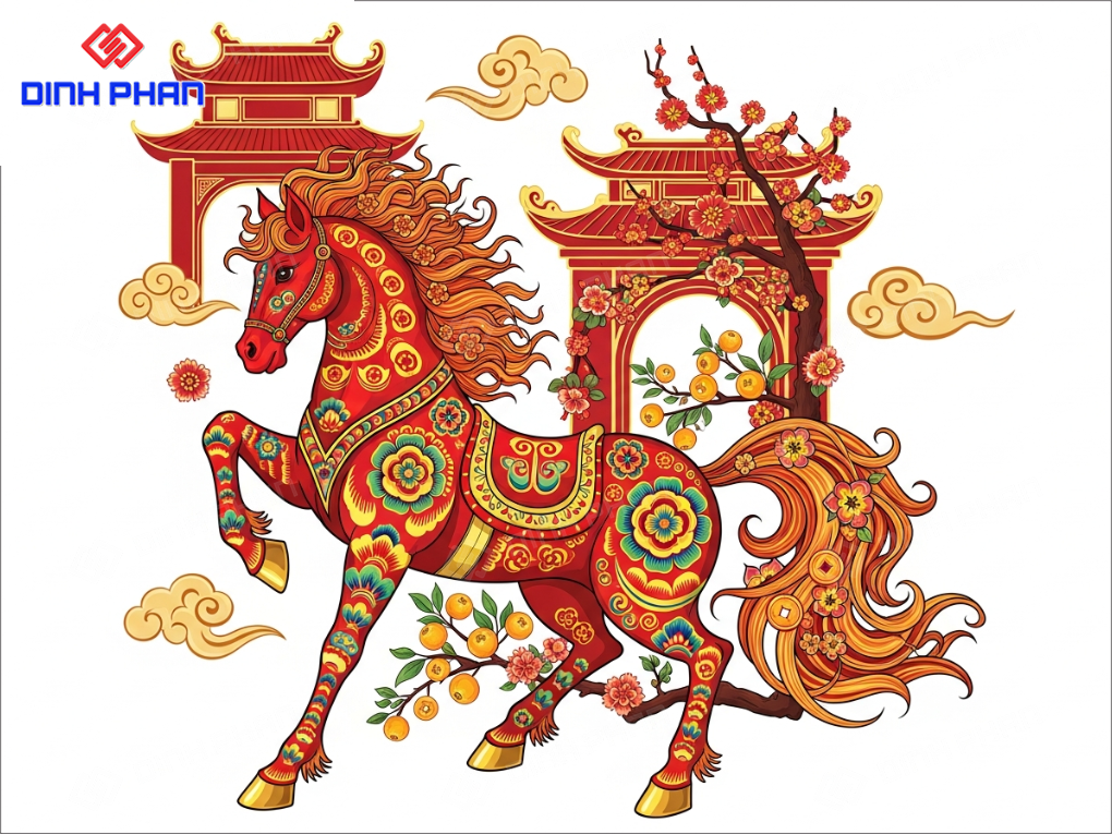 Decal tết dán tường bmt