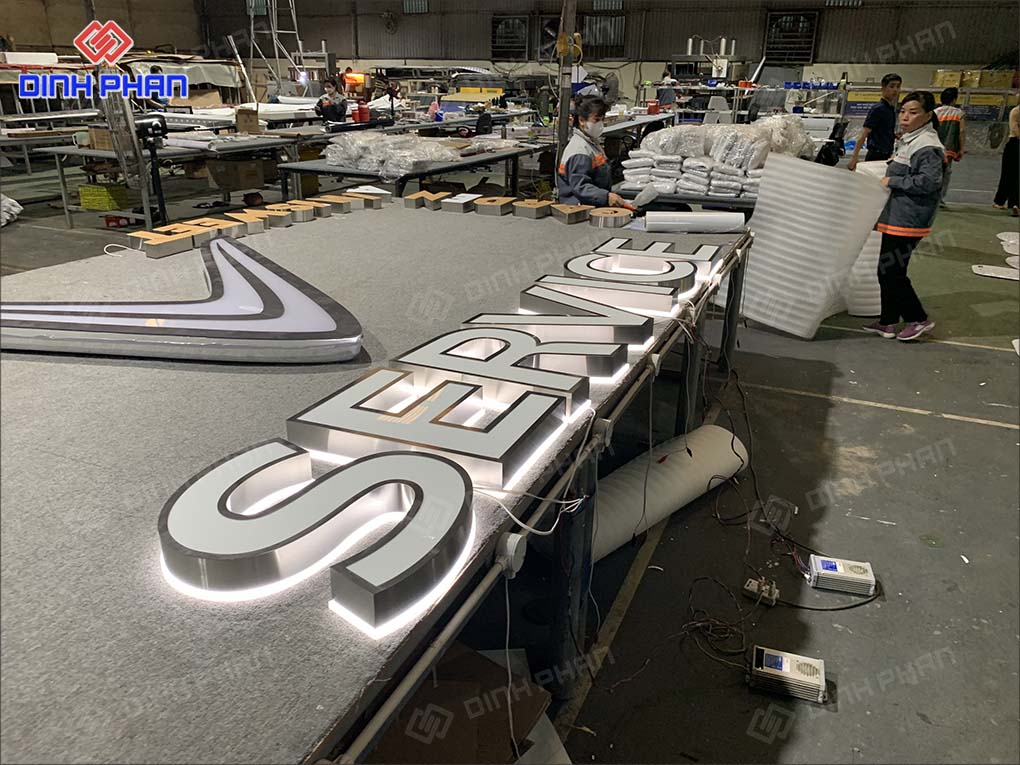 Gia công chữ inox Gia Lai chuyên nghiệp, bền đẹp Bảng hiệu tại vinfast