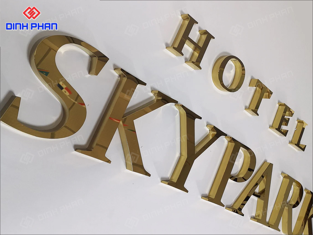 Gia công chữ inox Gia Lai chuyên nghiệp, bền đẹp Bộ chữ inox vàng gương