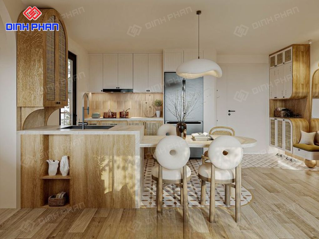 Mẫu làm bàn đảo bếp đẹp sang trọng và tiện nghi