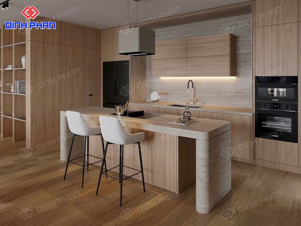 Mẫu làm bàn đảo bếp đẹp sang trọng và tiện nghi