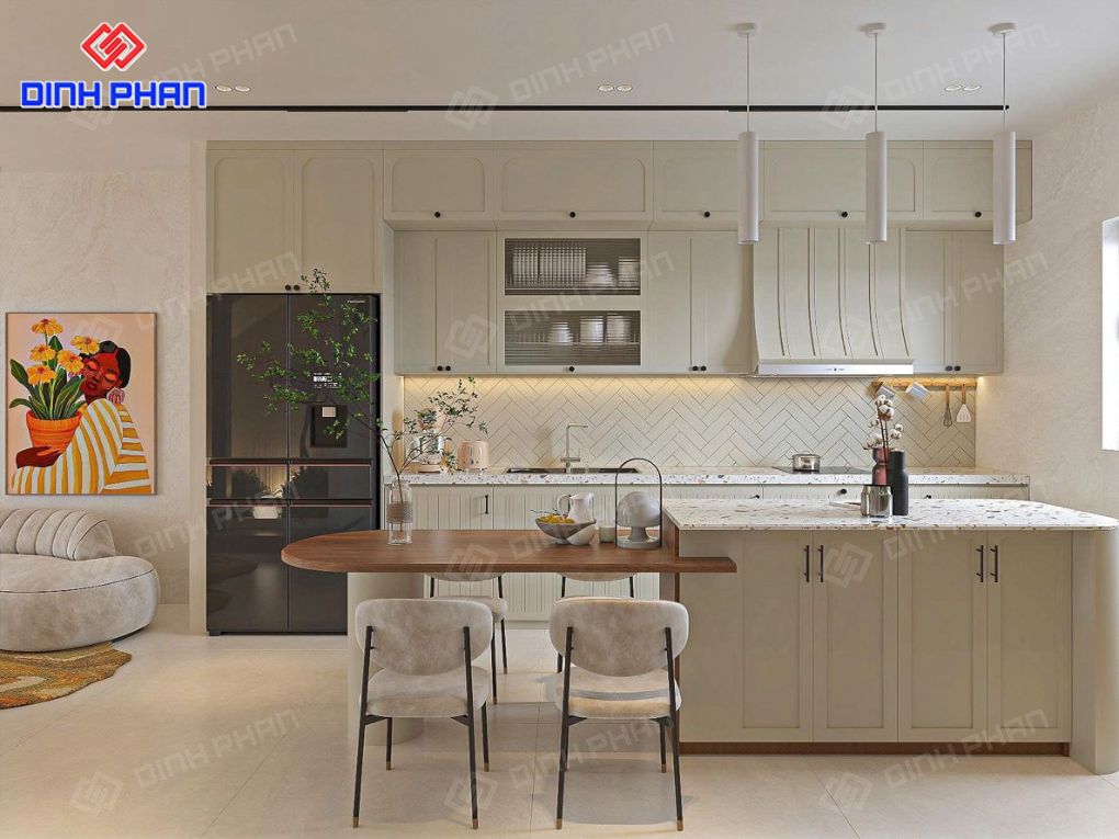 Mẫu làm bàn đảo bếp đẹp sang trọng và tiện nghi
