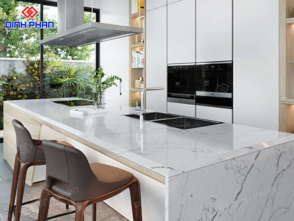 Mẫu làm bàn đảo bếp đẹp sang trọng và tiện nghi