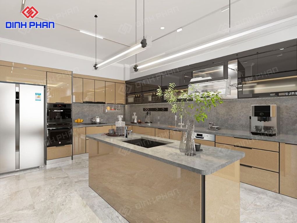 Mẫu làm bàn đảo bếp đẹp sang trọng và tiện nghi